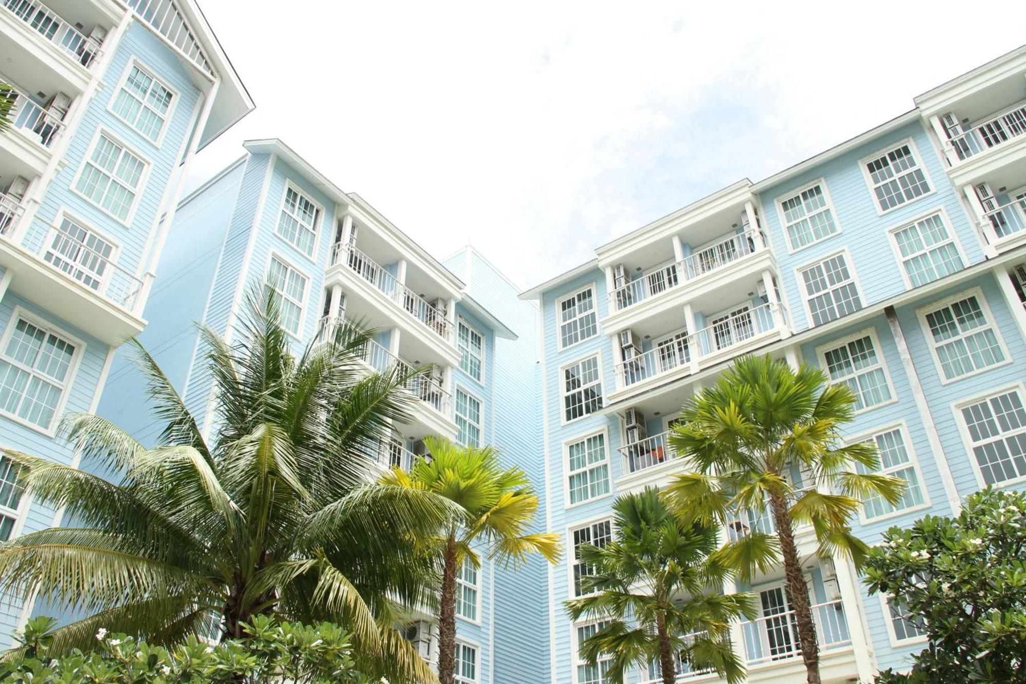 Grand Florida芭提雅带免费游泳池温泉和健身房和办公区水上花园公寓e208 나 좀티엔 외부 사진